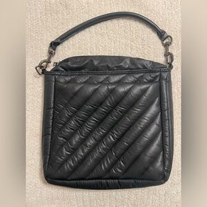 Think Royln Black Puffy Bag With Shoulder Strap